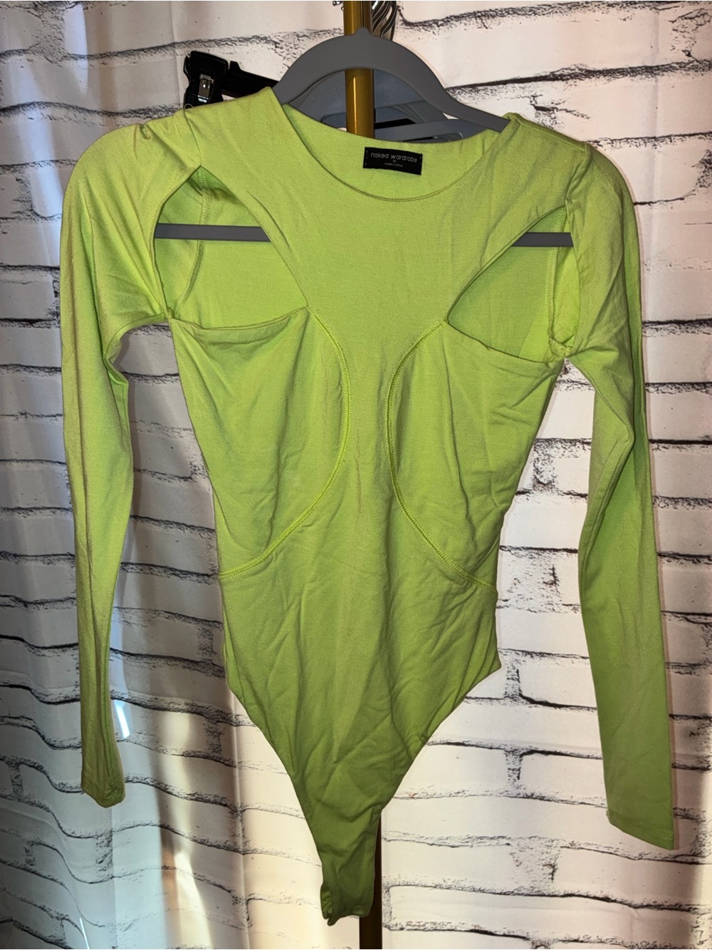 NAKED WARDROBE Cutout Long Sleeve Bodysuit - Picture 2 of 2